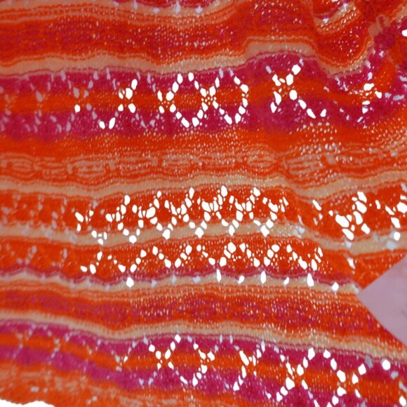 Belle by Kim Gravel Summer Boho Pointelle Stripe Sweater Sz 3X Orange Knit - Picture 12 of 15